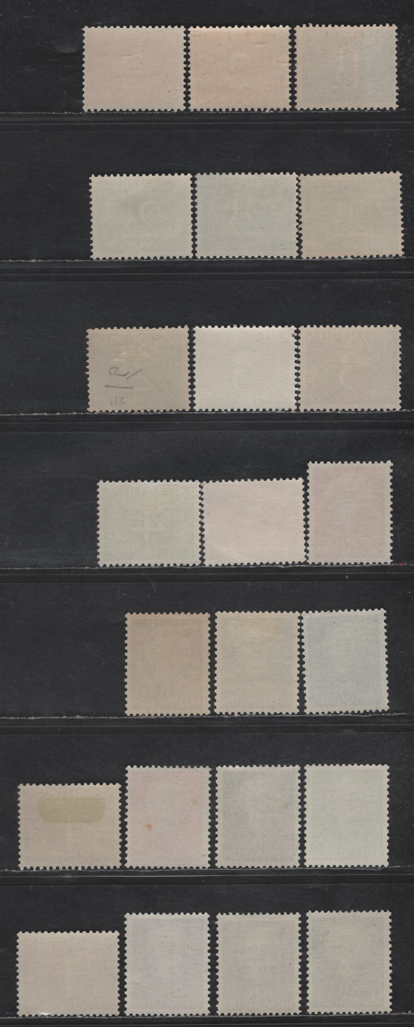 Lot 346 Netherlands Antilles SC#208-213, 215-222, 225 1c - 30c Red Brown - Olive Brown Queen Juliana - Numerals, 1950-1957 Queen Juliana & Numeral Issues, 23 F/VFOG/NH Singles, Additional Shades