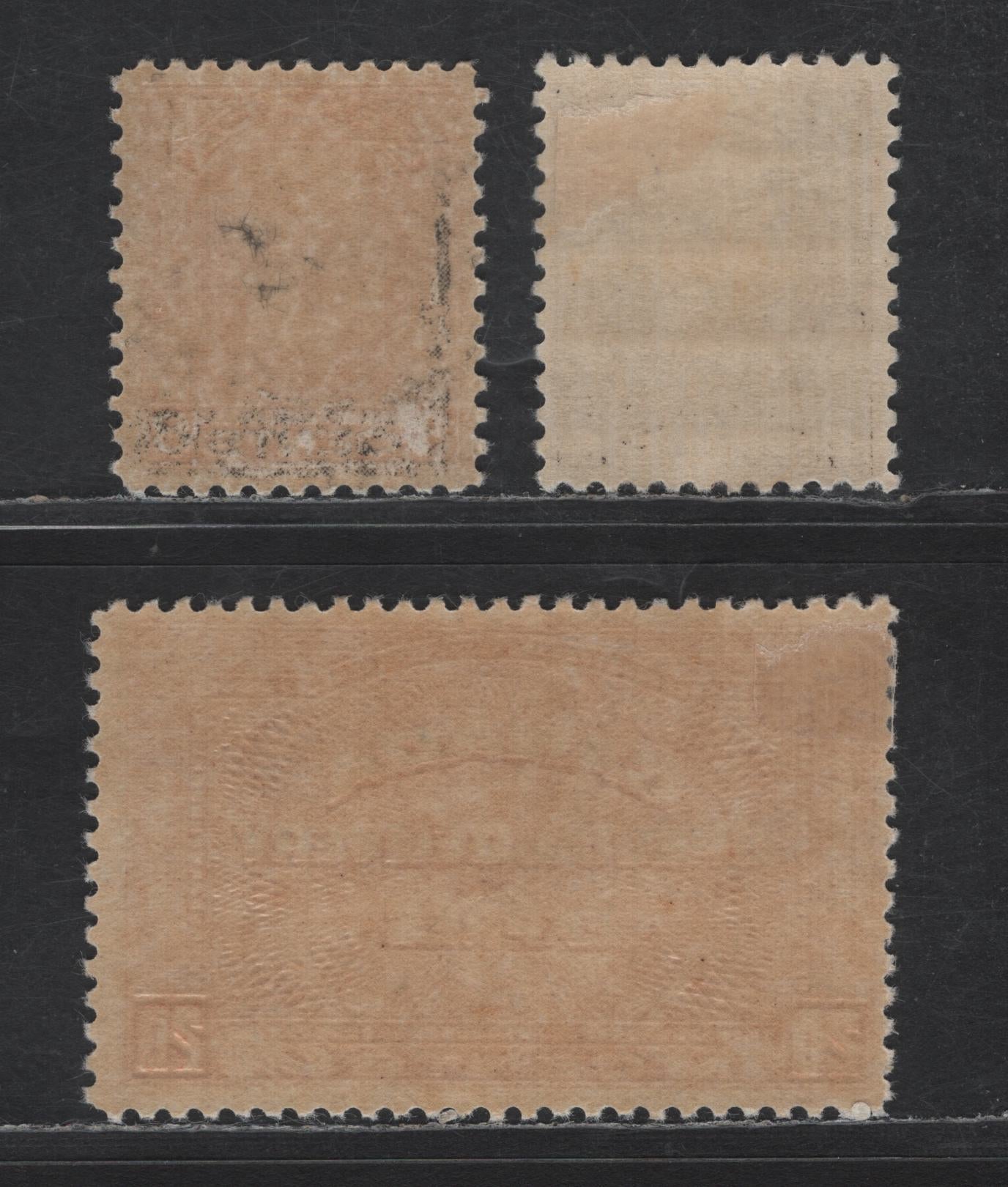 Lot 138 Canada SC#196, 20, E5 2c - 20c Dark Brown - Deep Red King George V - Design, 1932 Medalion - Special Delivery Isue, 3 FOG Singles