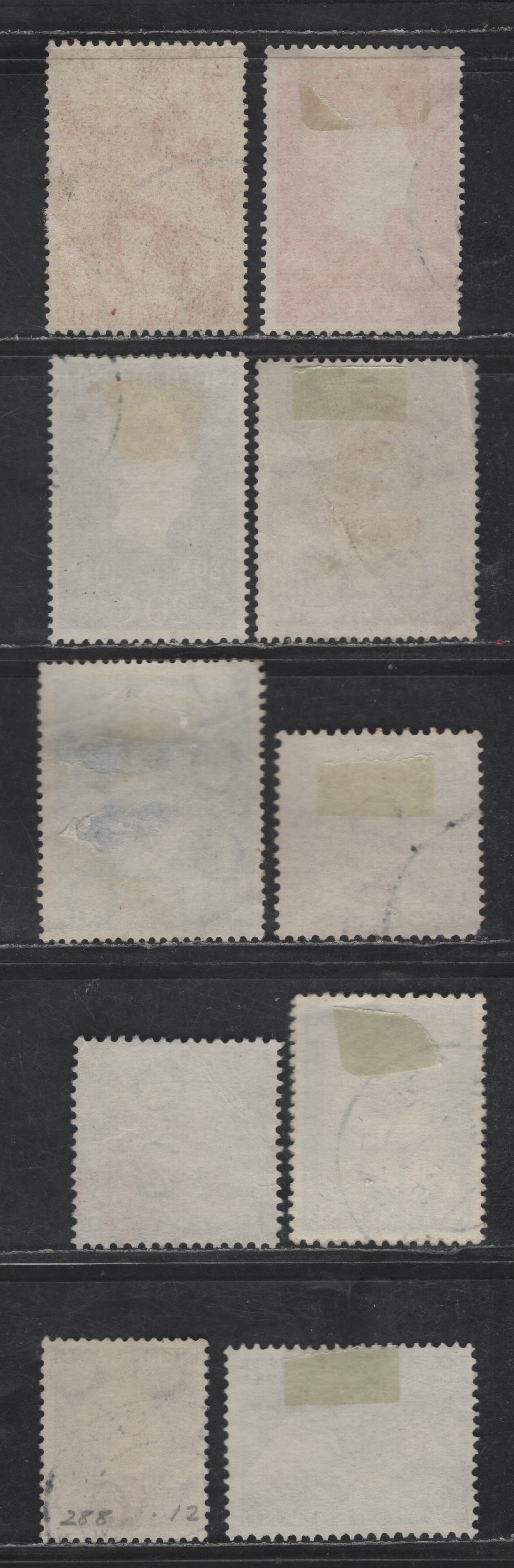 Netherlands SC#277, 302-305, 323-324, 328-334 7.5c - 10c Orange - Dark Blue Liberation - Mining & Chemicals, 1945-1952 Liberation - Mining & Chemicals Issues, 10 Very Fine Used Singles