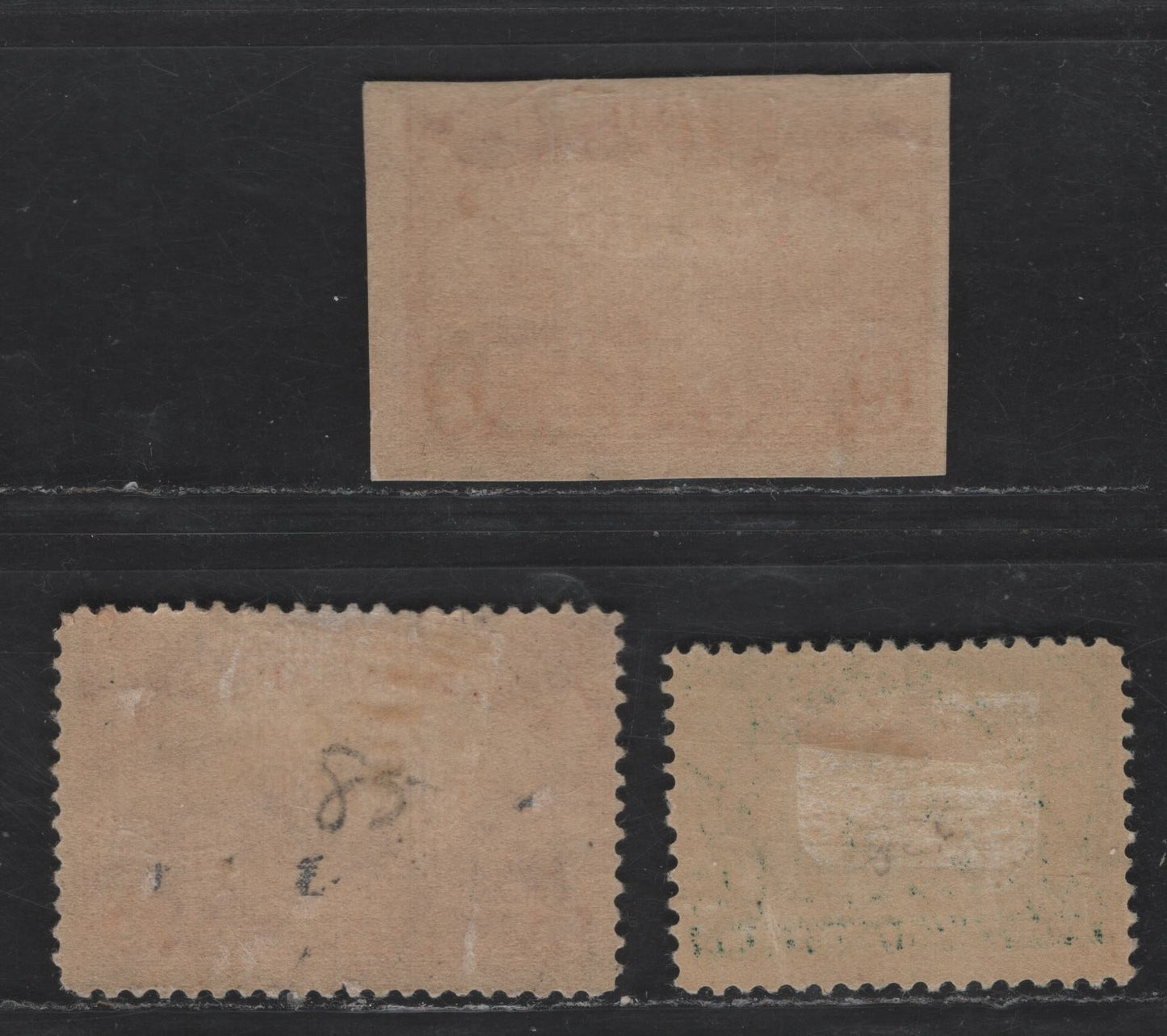 Lot 260 United States Of America SC#328, 372-373 1c-2c Green & Carmine Captain John Smith, Halfmoon & Steamship, 1907-1909 Jamestown Exposition - Hudson-Fulton Celebration Issue, 3 VGOG & VFOG Singles