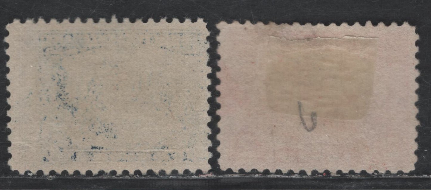 United States SC#549-550 2c - 5c Carmine Rose - Deep Blue Landing of the Pilgrims - Signing of the Compact, 1920 Pilgrim Tercentenary Issue, 2 Very Fine Used Singles, Unwatermarked, Perf 11