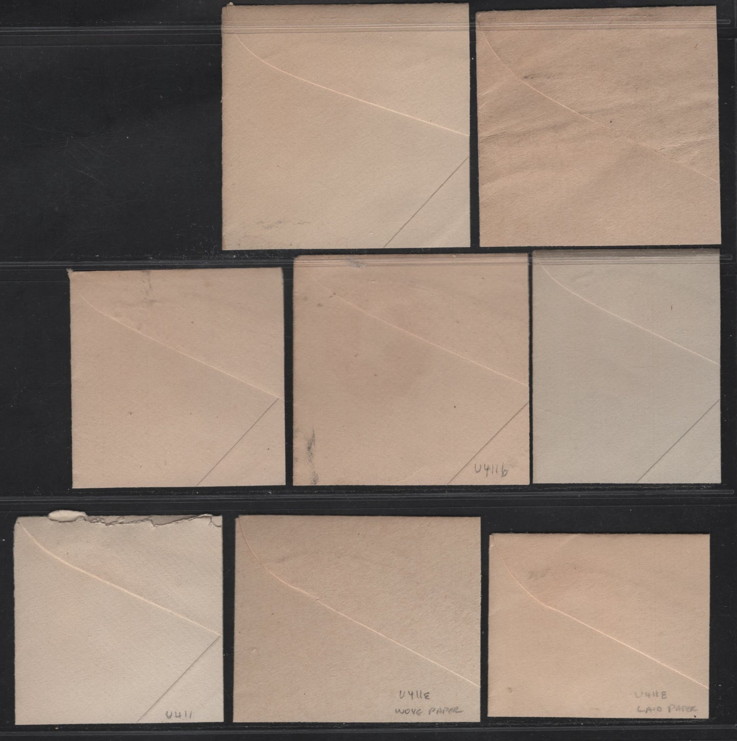 United States SC#U411-U411e 2c Carmine Franklin, 1907-1916 Heads Issue, 8 Very Fine/Extremely Fine Unused Singles White Laid & White Wove, Dies 1-6