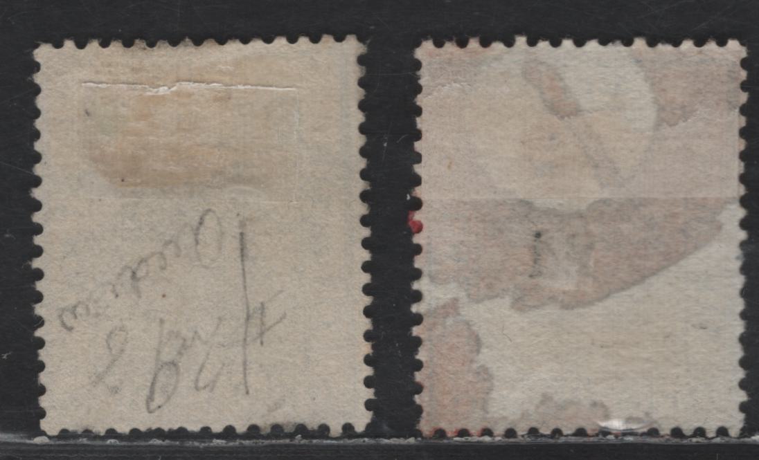 Lot 215 Orange Free State SG#52, 55 2d on 3d - 1d on 3d Ultramarine Tree, 1888-1890 Surcharged Issue, 2 Fine/Very Fine Used Singles, Settings A & B