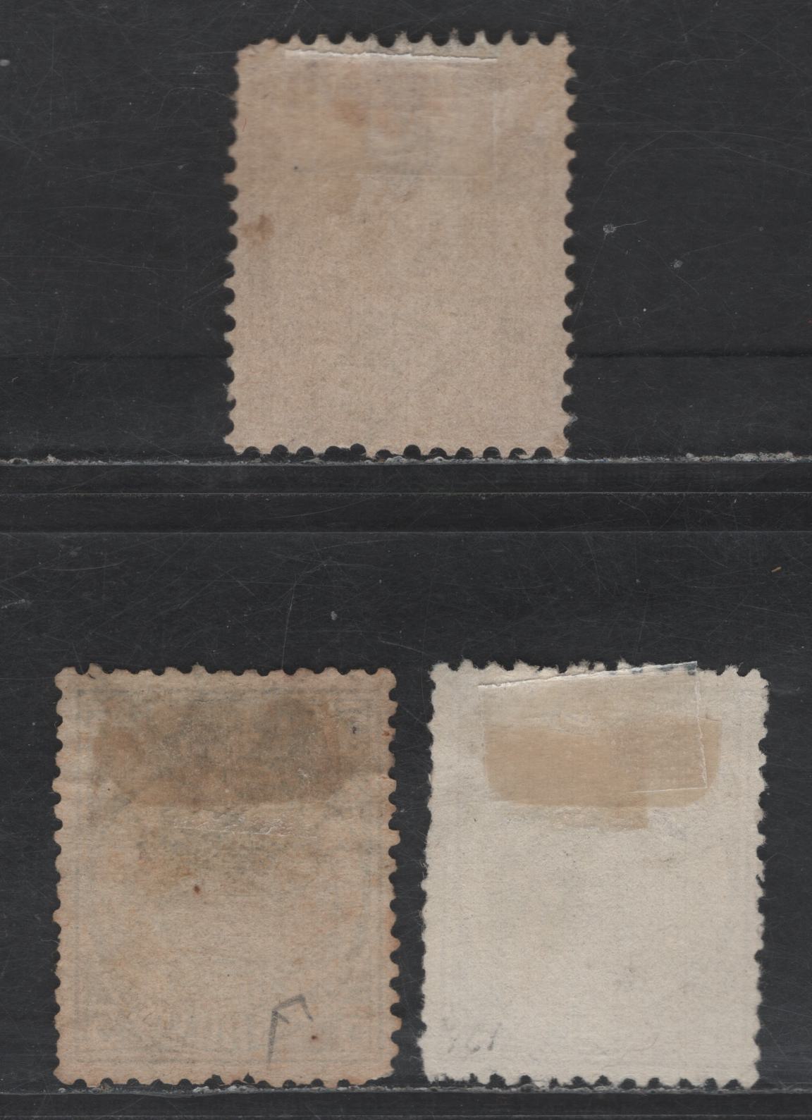 Lot 262 Transvaal SG#176, 180, 185 1d - 5/- Carmine - Slate Arms, 1885-1893 Arms issue, 3 Fine Used Singles, Perf 12.5 Small Holes, Which Means They Are Likely Originals