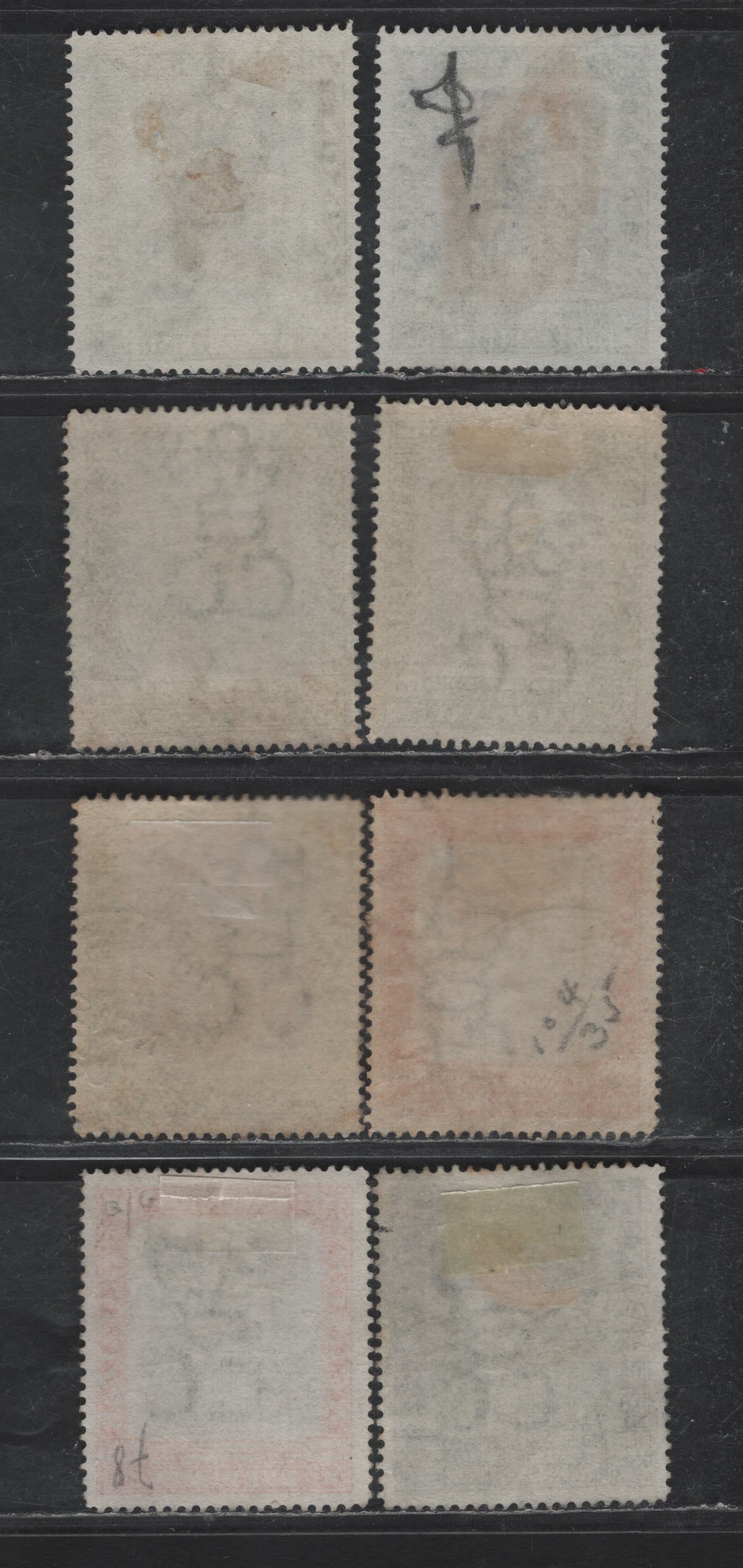 Lot 115 Barbados SG#145-147, 149 1/4d - 25d Black & Gray - Black & Bright Blue Nelson, 1906 Nelson Centenary Issue, 8 Very Fine Used Singles, Crown CC Wmk, Thin Transluscent Paper, Shade Variations