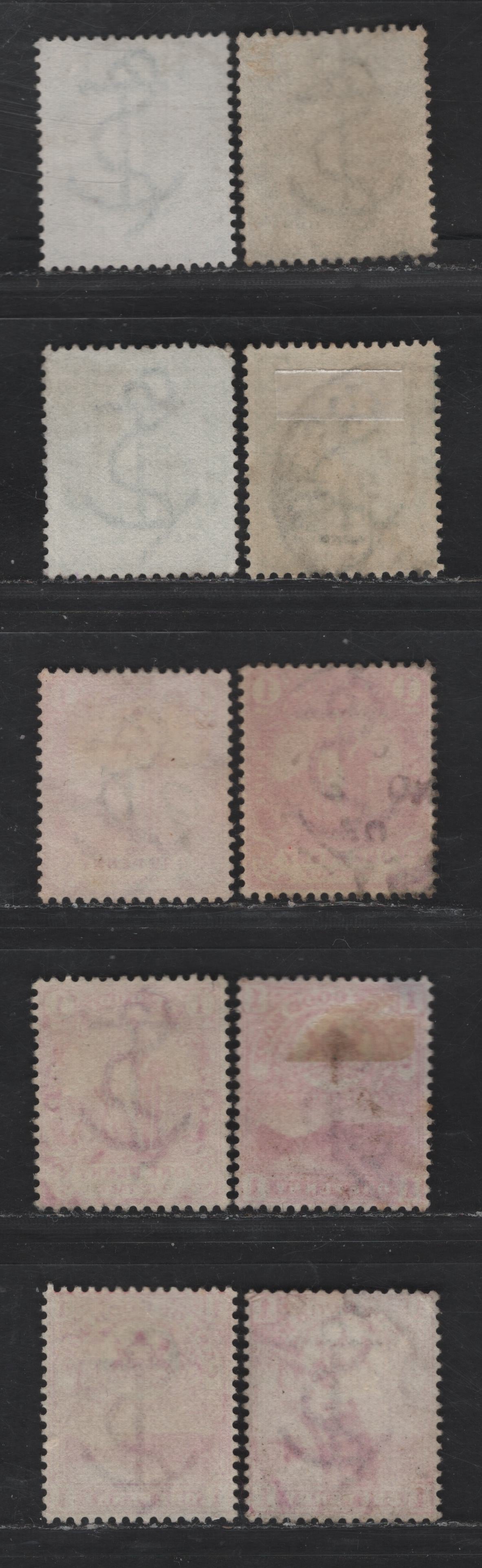 Lot 143 (C) Cape Of Good Hope SG#58-60, 69 1/2d - 3d Green - Magenta Standing Hope - Table Mountain, 1893-1900 Standing Hope & Table Mountain Issues, 10 Fine/Very Fine Used Singles, Shade Variations