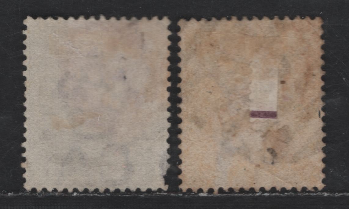 Lot 227 Lagos SG#17, 20 1d - 4d on 2d Lilac Mauve - Rose Carmine Queen Victoria, 1882-1884 Queen Victoria Keyplate, 2 Very Good/Fine Used Singles, Crown CA Wmk, Original Colors, Used Examples 1d With Pulled Perf.