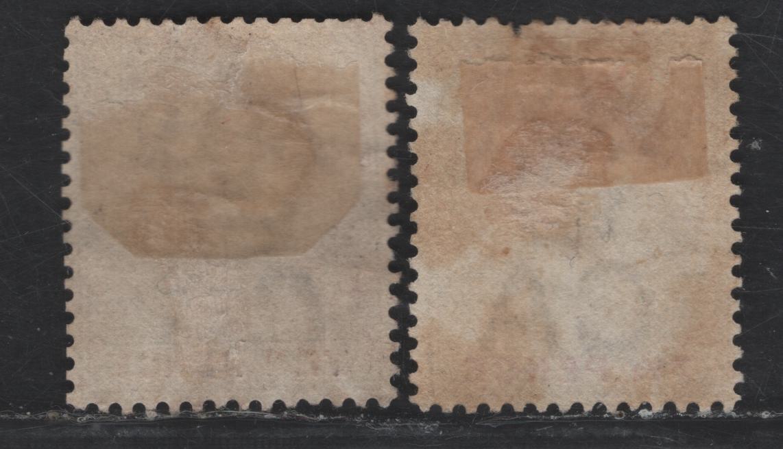Lot 230 Lagos SG#36-37 7.5d - 10d Dull Mauve & Carmine - Dull Mauve & Yellow Queen Victoria, 1887-1902 Queen Victoria Bicolored Keyplate Issue, 2 Fine Used Singles, F/VF Appearing CDS Used Examples