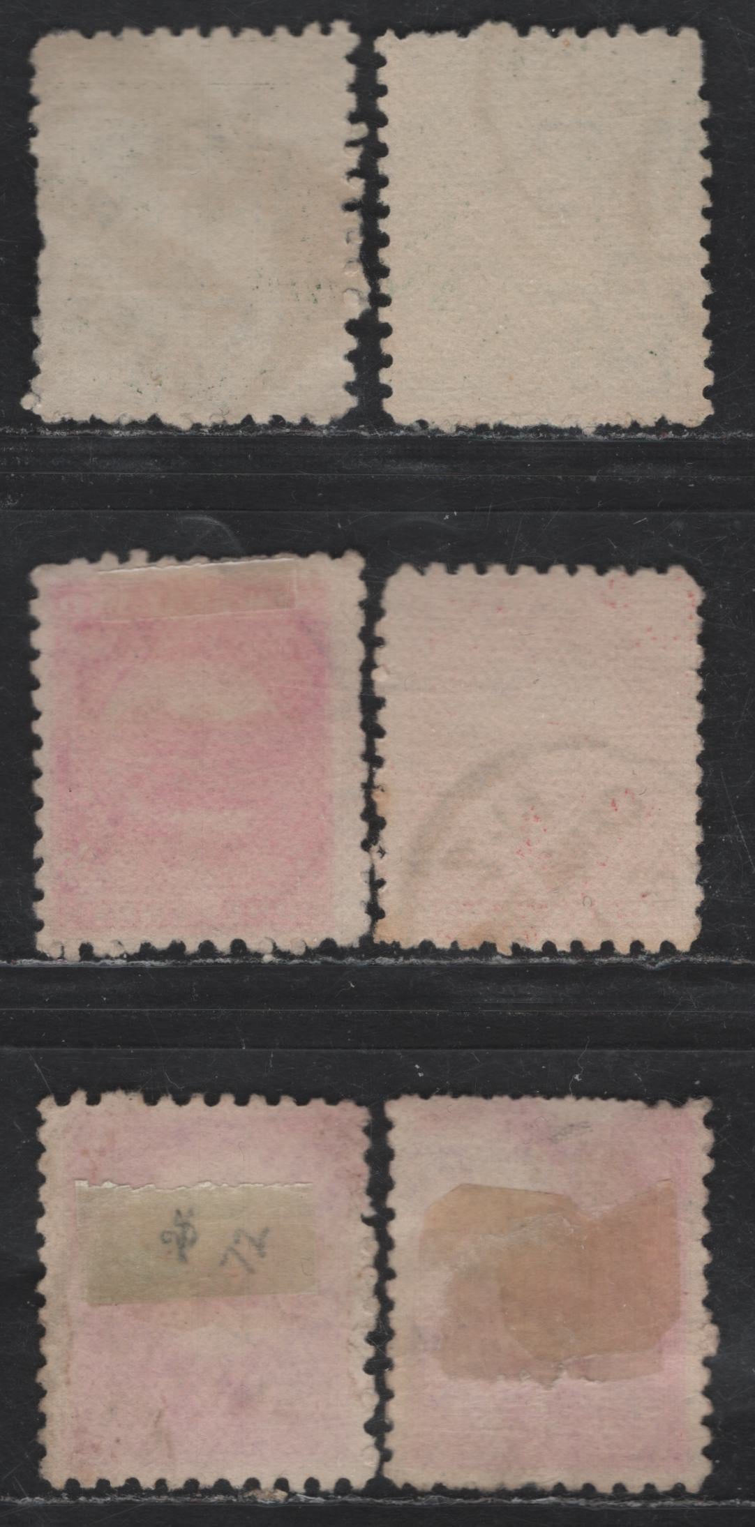 Lot 271 New Zealand SG#273a-b, 274-a, 276, 276c 1/2d - 2d Yellow Green - Purple Mount Cook - Mountains, 1900 Pictorial Issue, 6 Fine/Very Fine Used Singles, Pirie Paper, Double Lined Star Under NZ Wmk