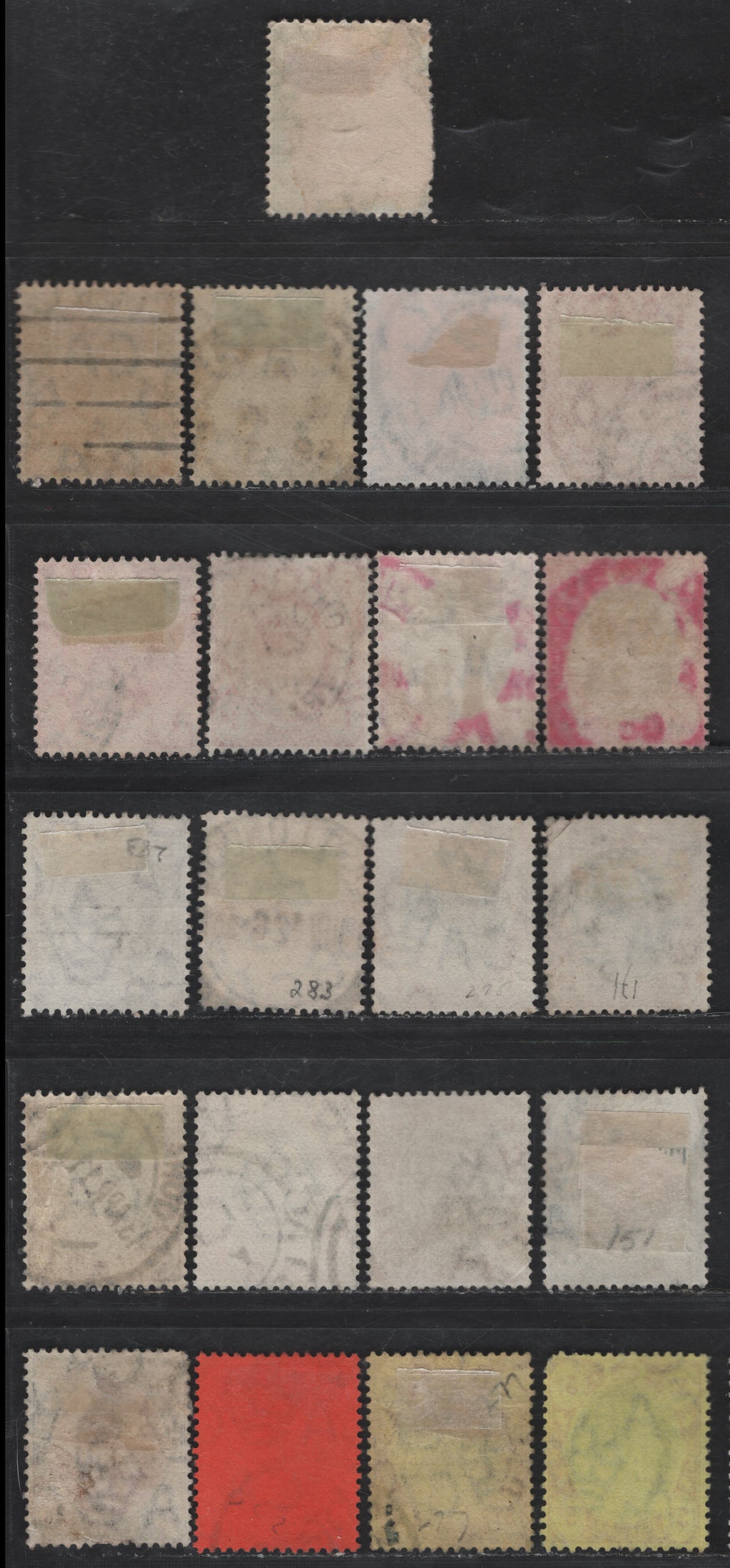 Lot 376 (C) Transvaal SG#261, 263, 266, 267, 269, 270, 271, 273-275 1d Black & Carmine - 10/- Black & Purple On Red, 1904-1909 King Edward VII Wmk Multiple Crown CA Issue, 21 F & VF Used Singles On Ordinary Paper With Shades