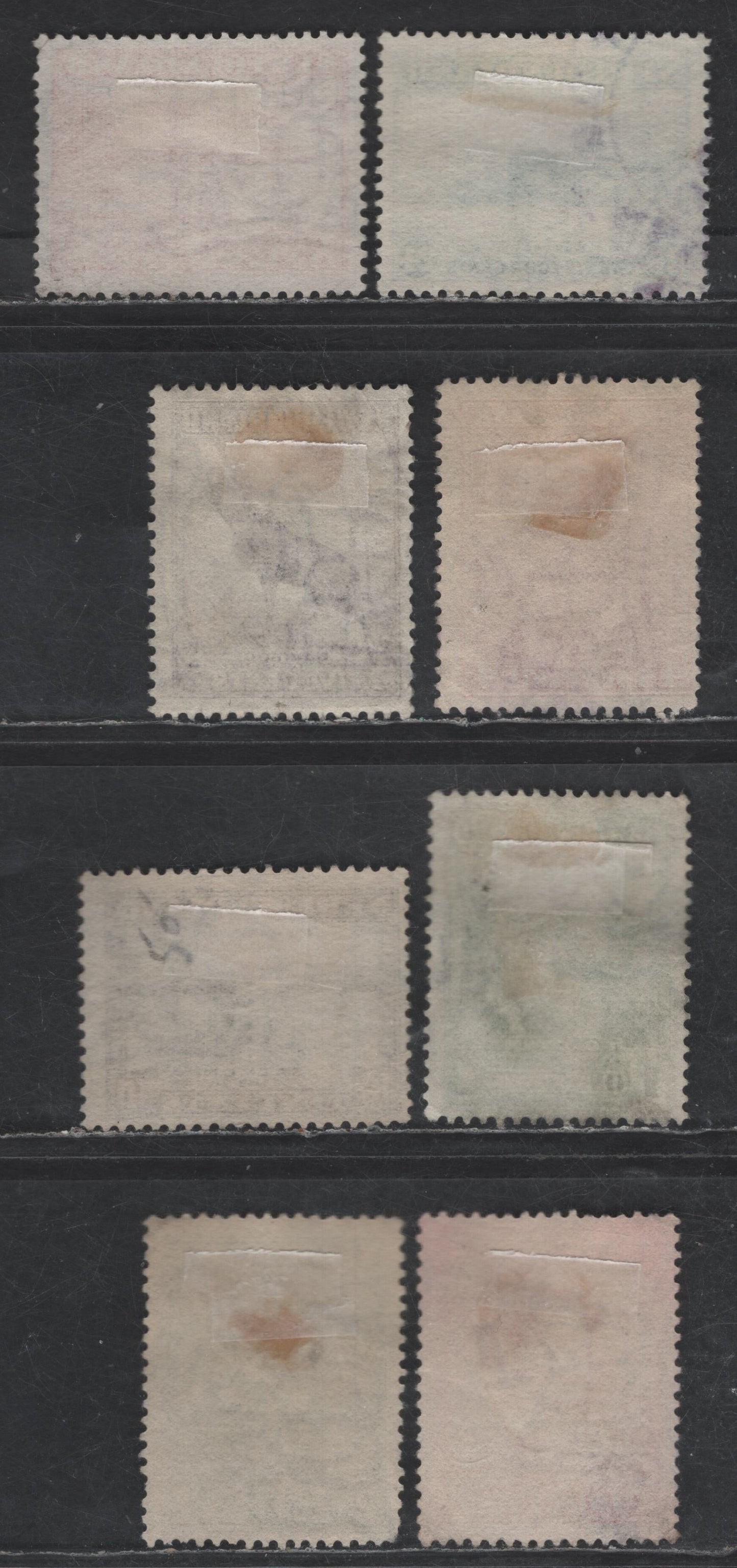 Lot 53 Newfoundland #183, 185-186, 189, 191, 193, 209-210 1c - 24c Green - Light Blue Codfish - Loading Ore, Bell Island, 1932-1937 Perkins Bacon Definitive Issues, 8 Fine Used Singles