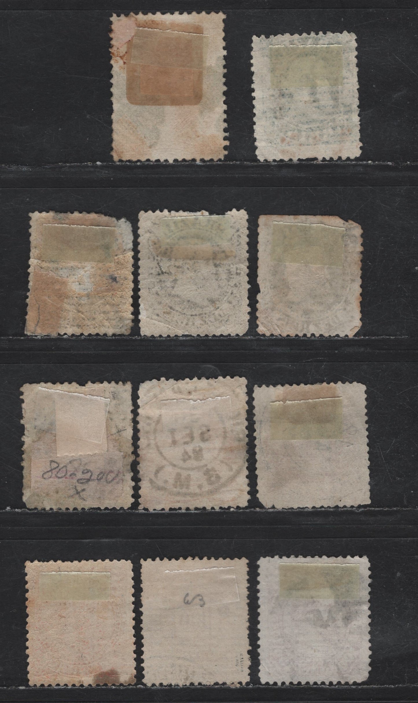 Lot 122 Brazil SC#79, 60, 80, 82-83, 86, 90, 92 500r - 100r Orange - Lilac Dom Pedro, 1866-1885 Dom Pedro Sidefaces & Numeral Issue, 8 Ungraded Singles, All With Various Faults, Presentable & Useful as Space Fillers
