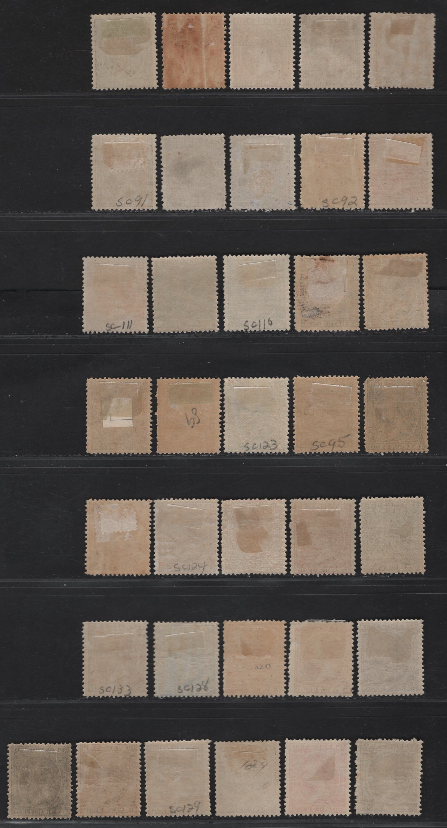 Lot 236 Puerto Rico SC#75-78, 81-86, 88-90, 94, 96, 98, 102, 104, 107-108, 113-115, 117, 124 1/2m - 20c Black - Carmine Rose King Alphonso XIII, 1890-1897 King Alphonso XIII, 36 F/VFOG Singles, The 2M Is NH, Several Shade Values