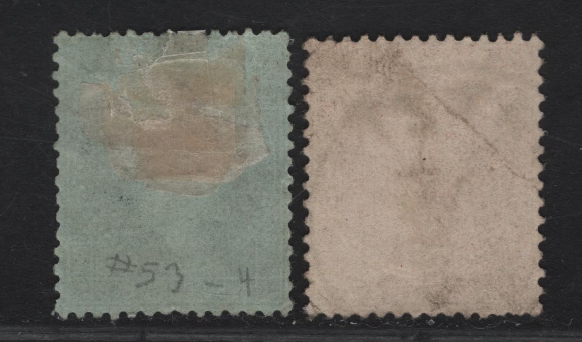 Lot 245 (C) Romania SC#53, 57 1.5b - 15b Bronze Green on Bluish - Red Brown on Pale Buff Prince Carol, 1872 Prince Carol Issue, 2 Very Fine Used Singles, Paris Printings