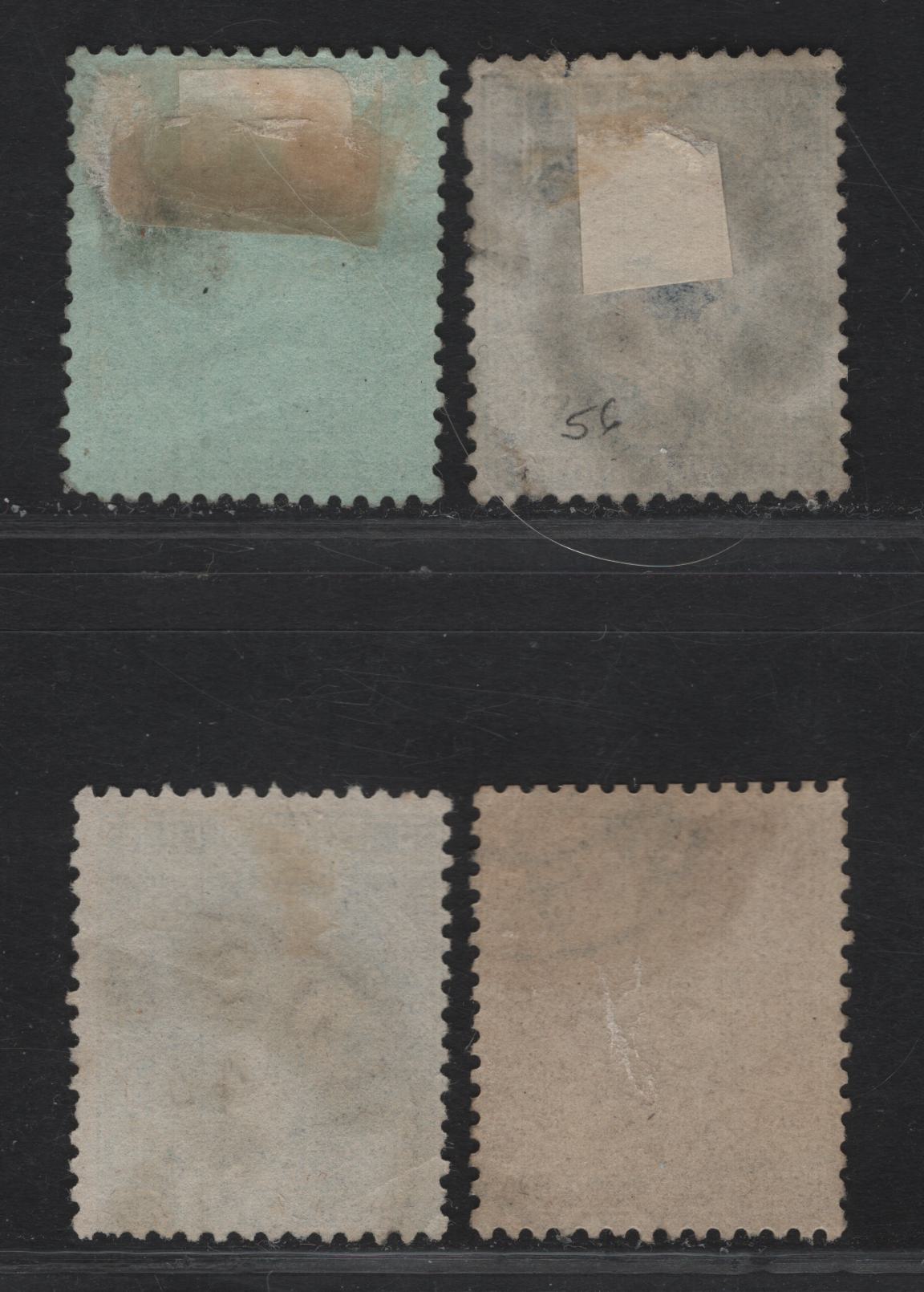 Lot 246 Romania SC#54, 56, 58 3b - 25b Green on Bluish - Orange on Pale Buff Prince Carol, 1872 Prince Carol Issue, 4 Fine Used Singles, Paris Printings, Perf 14x13.5