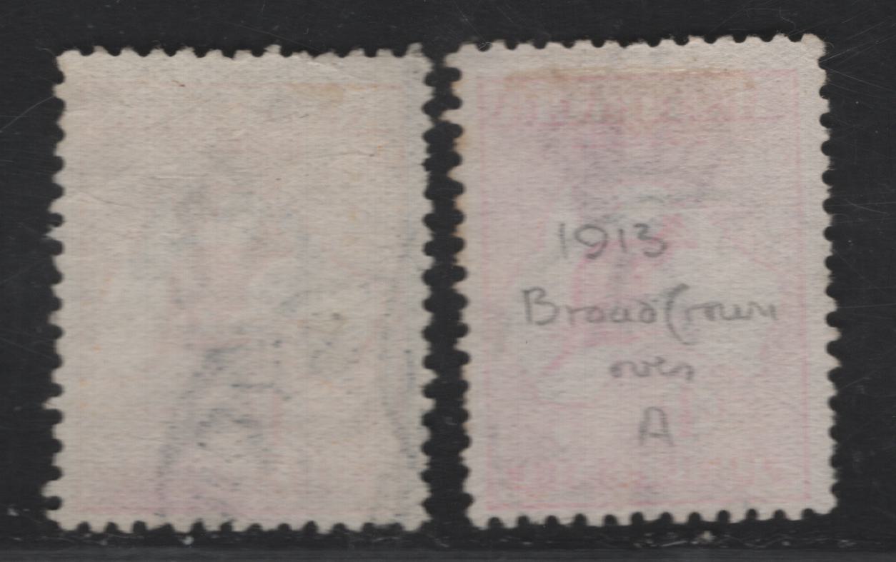 Lot 138 (C) Australia SG#6-6a 4d Orange - Orange & Yellow Kangaroo & Map, 1913-1914 Kangaroo & Map 1st Issue, 2 Fine Used Singles, First Wmk