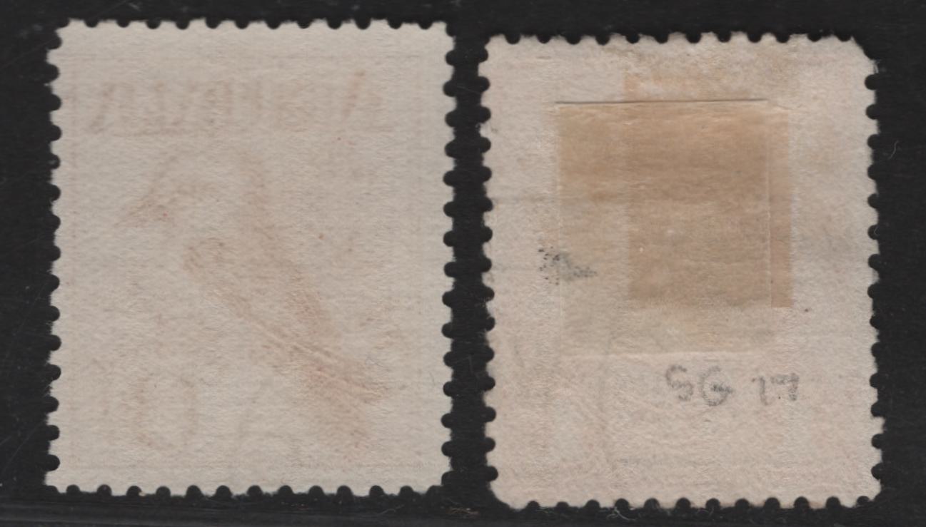 Lot 145A (C) Australia SG#17, 19 1d - 6d Red - Claret King George V & Kookaburra, 1913-1914 King George V & Kookaburra Issue, 2 Fine Used Singles