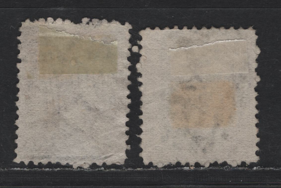 Lot 4 (C) New Zealand SG#152, 155 1d & 4d Lilac & Maroon Queen Victoria, 1874-1878 First Sideface Issue, 2 Fine Used Singles, Perf 12.5, White Paper, Small Internal Wrinkle On 1d.