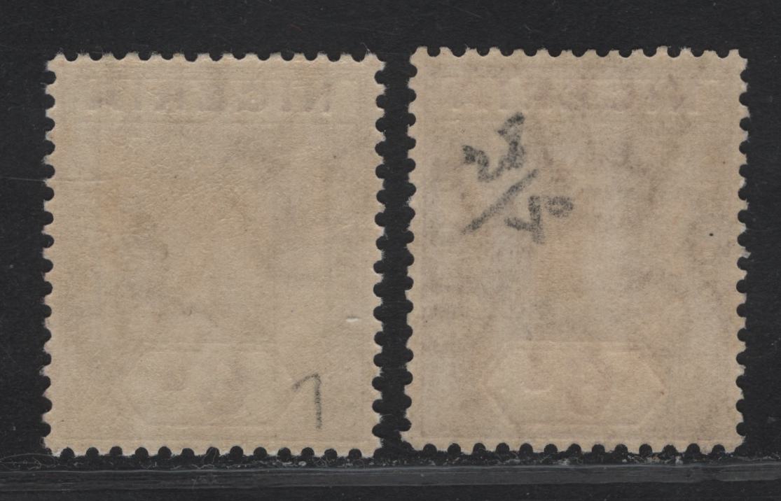 Nigeria SG#7 6d Deep Gmagenta & Pale Purple - Deep Magenta & Dull Reddish Purple King George V, 1914-1929 KGV Imperium Keyplate Issue, Wmk Multiple Crown CA, 2 VFOG Singles