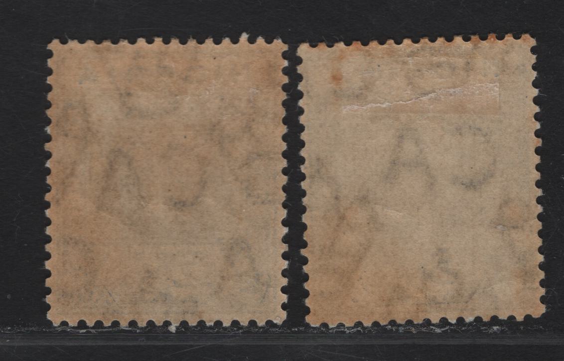 Lot 67 Nigeria #4a 2 1/2d Dull Blue & Pale Dull Blue, 1914-1929 King George V Imperium Keyplate Issue, Wmk Multiple Crown CA, 2 VFOG Singles 1915 Printings On Paper With Transparent Wmk And Yellowish Toned Gum