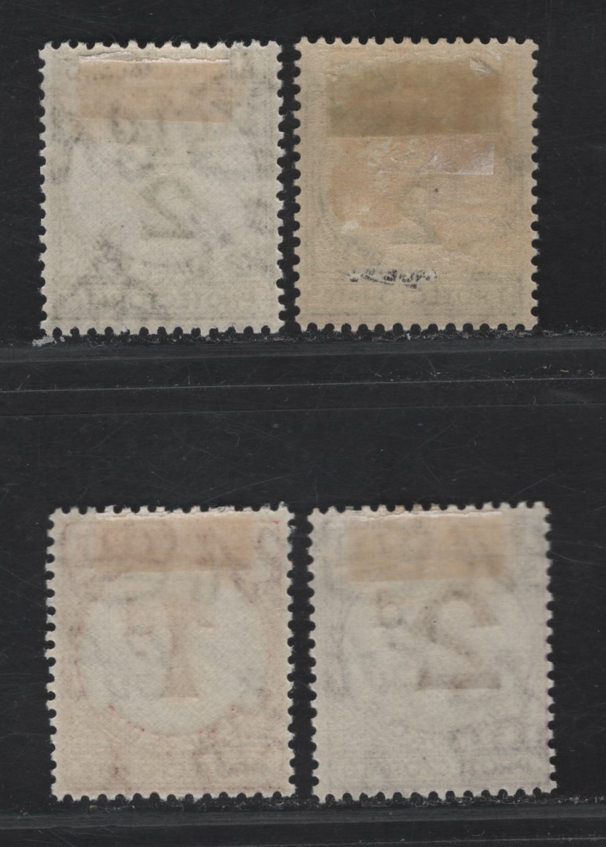 Lot 187 Bechuanaland SG#D4-D6 1/2d - 2d Sage Green - Violet Numeral, 1938-1952 Postage Dues, 4 F/VFOG Singles, Smooth & Rough Papers, 1/2d - 2d Are On Rough Paper, Second 1/2d Is On Smooth Paper.