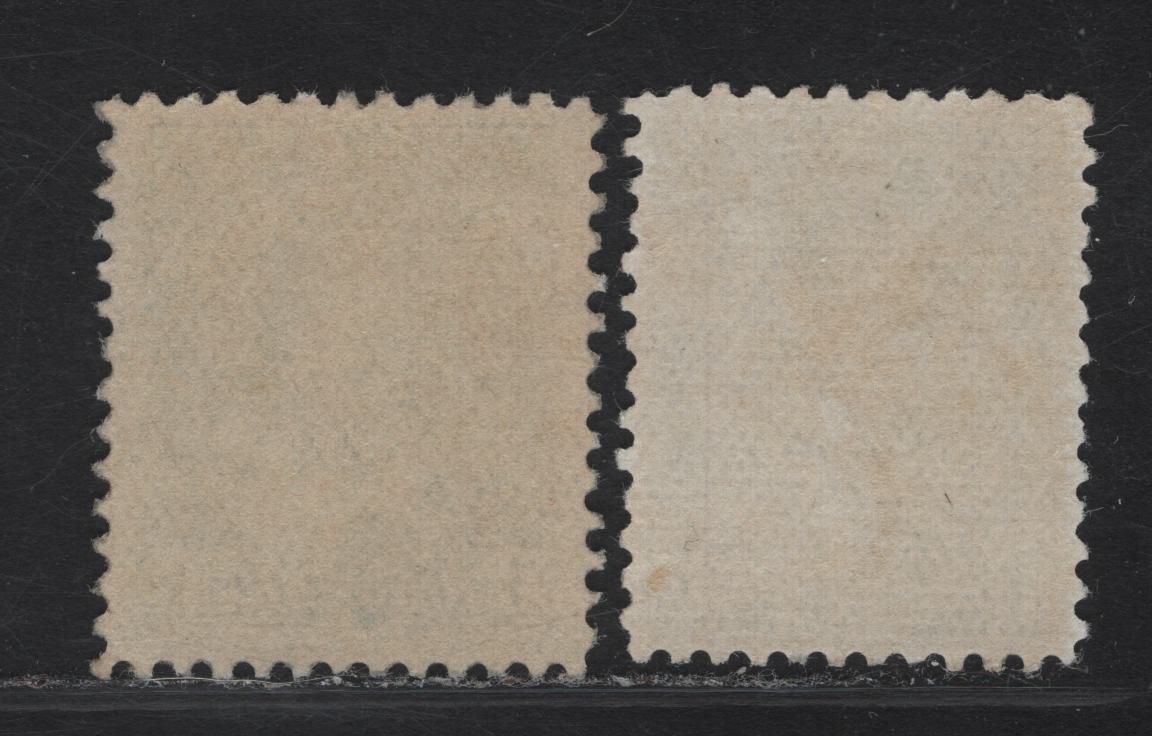 Lot 201 (C) Canada #89iii 1c Blue Green King Edward VII, 1903-1908 King Edward VII Issue, 2 Fine/Very Good Regummed Singles, Two Shades, Paper Types ABN-A & ABN-B, Both Professionally Regummed To Appear NH.
