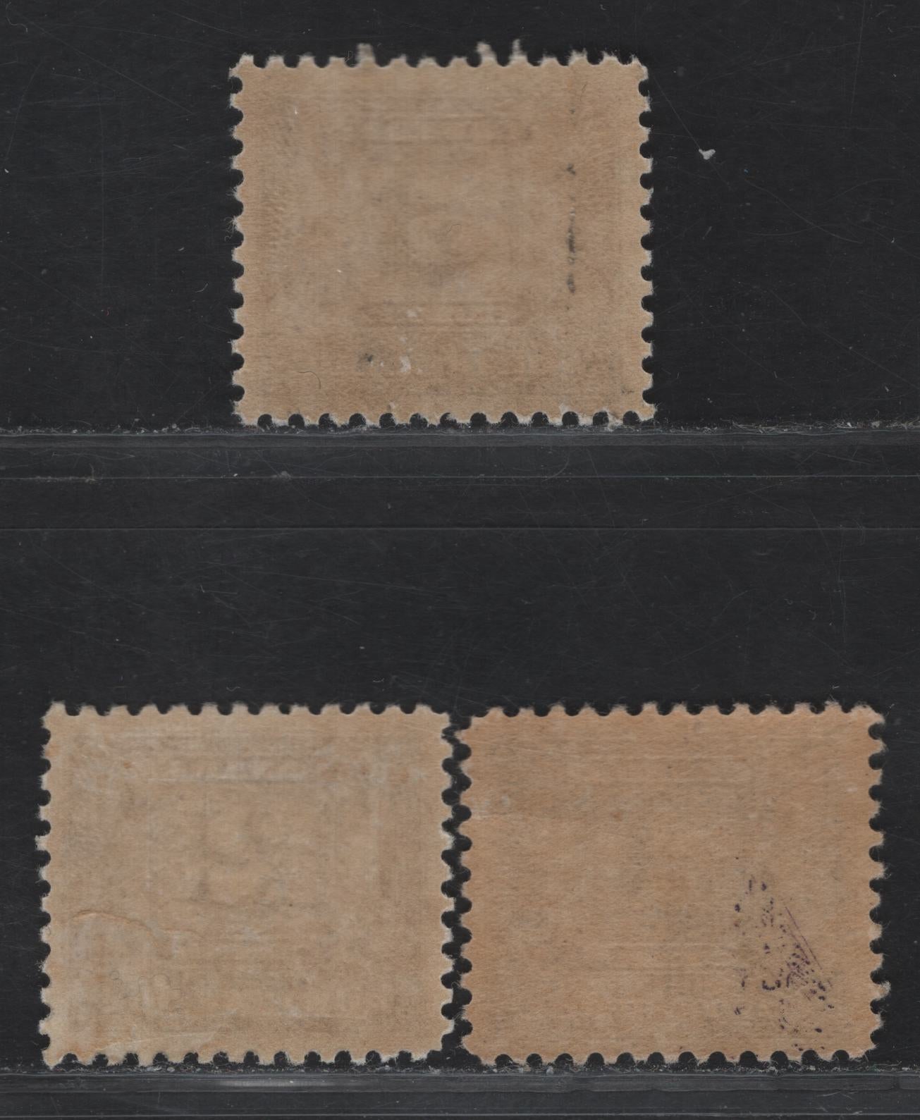 Lot 233 (C) Canada #J6i, J7i, J9i 1c - 5c Dull Violet - Milky Violet Numeral, 1930-1932 Postage Dues, 3 F/VFOG Singles, Paper/Gum Types BABN-C & BABN-D