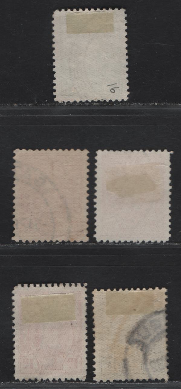 Southern Rhodesia SG#15, 16, 16c 1/2d - 1.5d Green - Chocolate King George V, 1931-1937 KGV Portrait Issue, 5 Very Fine Used Singles, 1/2d & 1d On Horizontal & Vertical Wove Is Line Perf, 1d Booklet Is Vertical Wove, 1d & 1.5d Are Comb Perf 12.