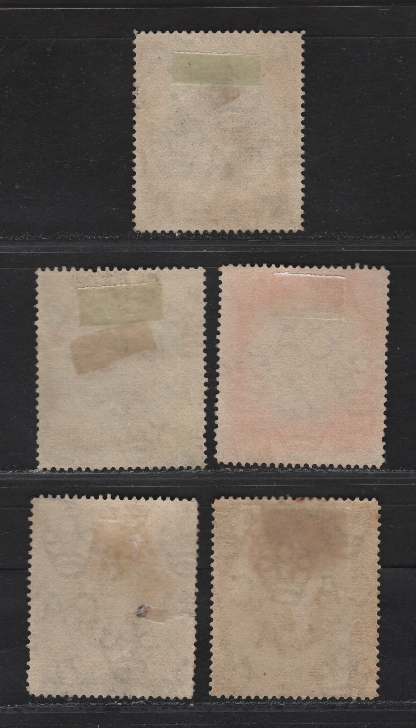 Lot 22 (C) Barbados #201-204, 207 1/4d Black & Bistre Brown - 4d Black & Blue Green, 1920 Victory Issue, 5 F & VF Postally Used Singles