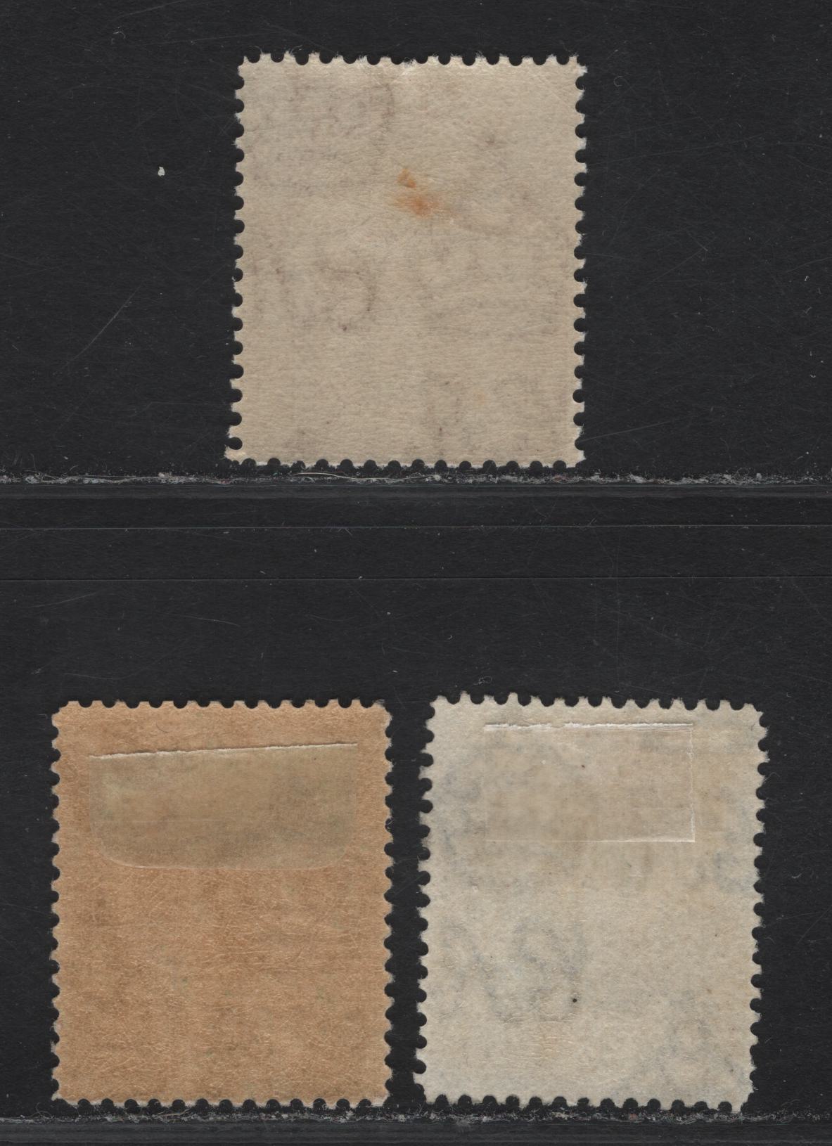 Lot 57 Bermuda SG#79b, 81a, 82b 1d - 2.5d Red Brown - Ultramarine Caravel, 1922-1934 Caravel Issue, 3 F/VFOG Singles, Script CA Wmk, Line Perf 14, 2.5d Is Type 2.