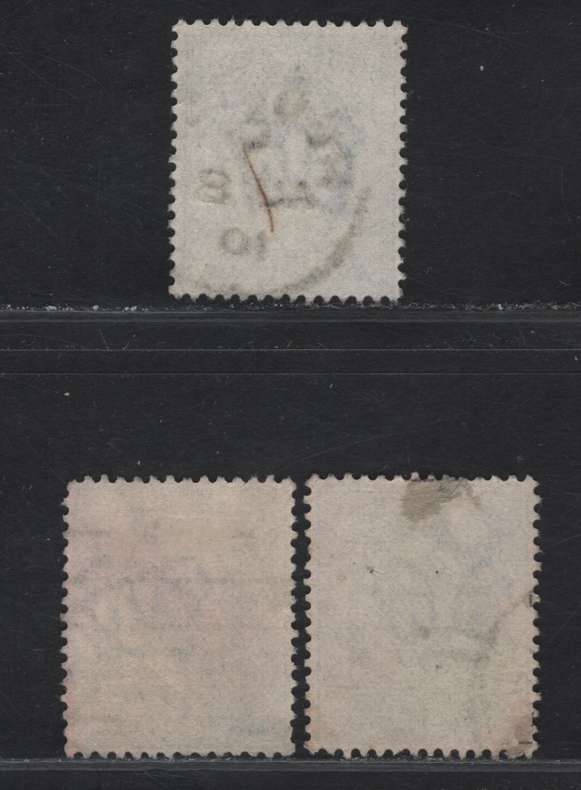 Great Britain SC#131-a (SG#230-231) 2.5d Pale Ultramarine - Deep Ultramarine King Edward VII, 1902-1910 King Edward VII Issue, 3 Very Fine Used Singles, DLR Printings, Perf 14