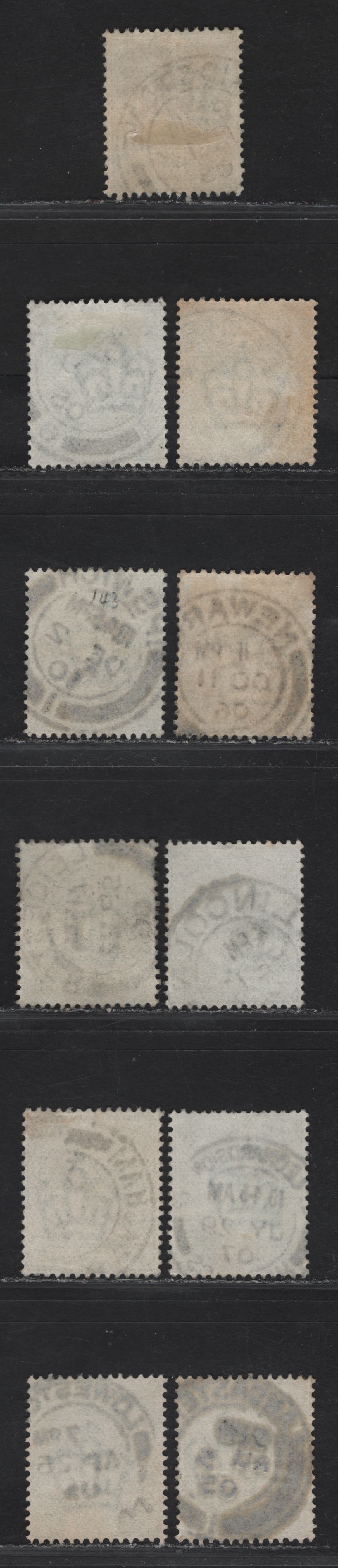 Lot 14 Great Britain SC#143-143a (SG#217-218) 1/2d Yellowish Green - Pale Yellowish Green King Edward VII, 1902-1910 King Edward VII Issue, Fine/Very Fine Used Singles, Single Bar Barell CDS Cancels, I-N Towns & Villages