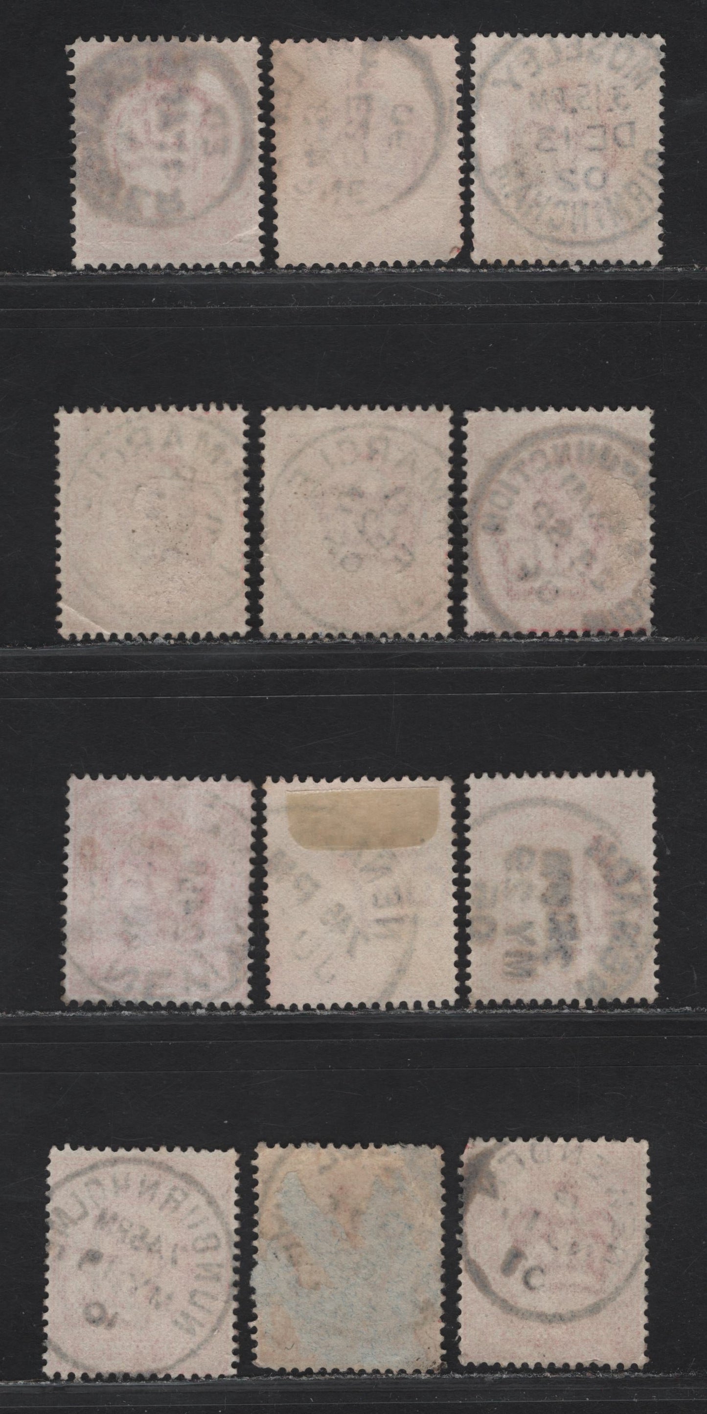 Lot 205 Great Britain SC#128 (SG#219-220) 1d Scarlet - Bright Scarlet King Edward VII, 1902-1910 King Edward VII Issue, Fine/Very Fine Used Singles, M & N Single Circle Village/Town CDS Cancels