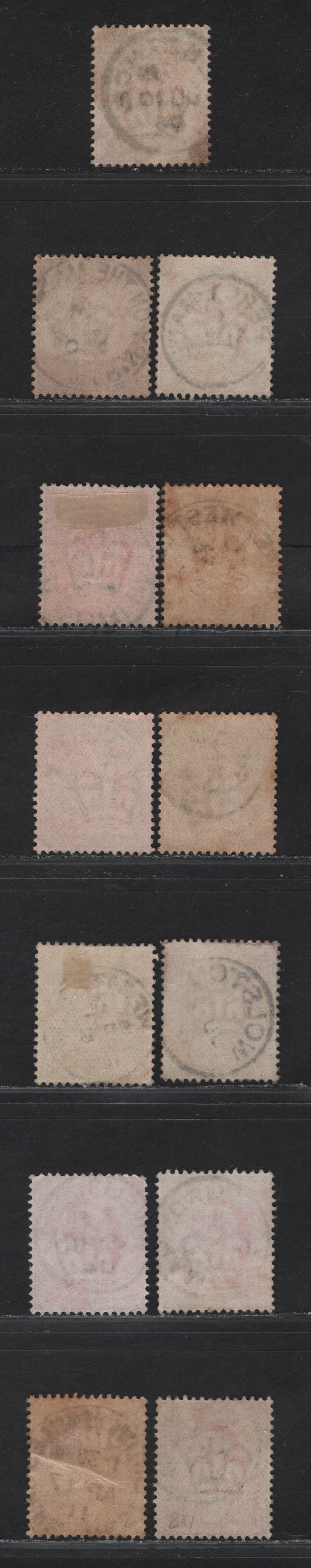 Lot 206 Great Britain SC#128&var (SG#219-220 (Spec M5(1)-MS(3))) 1d Scarlet - Deep Bright Scarlet King Edward VII, 1902-1910 King Edward VII Issue, Fine/Very Fine Used Singles, P, S, T, V & W Single Circle Village/Town CDS Cancels