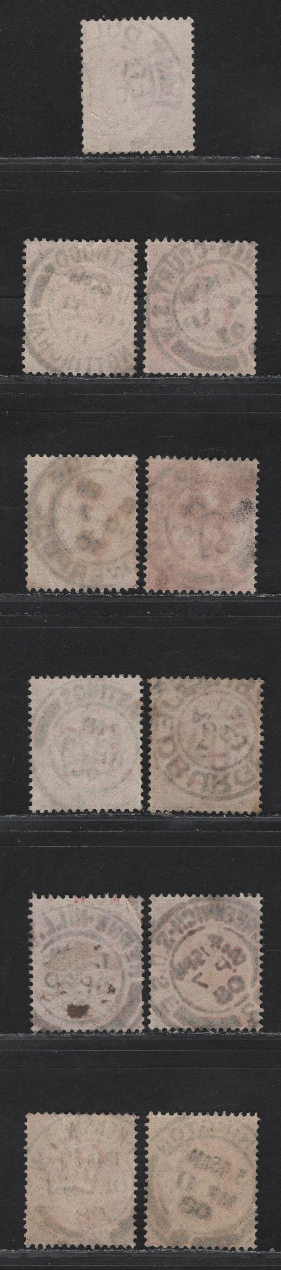 Lot 210 Great Britain SC#128 (SG#219-220) 1d Scarlet - Bright Scarlet King Edward VII, 1902-1910 King Edward VII Issue, Fine/Very Fine Used Singles, E-K Single Bar Barell Town/Village CDS Cancels .