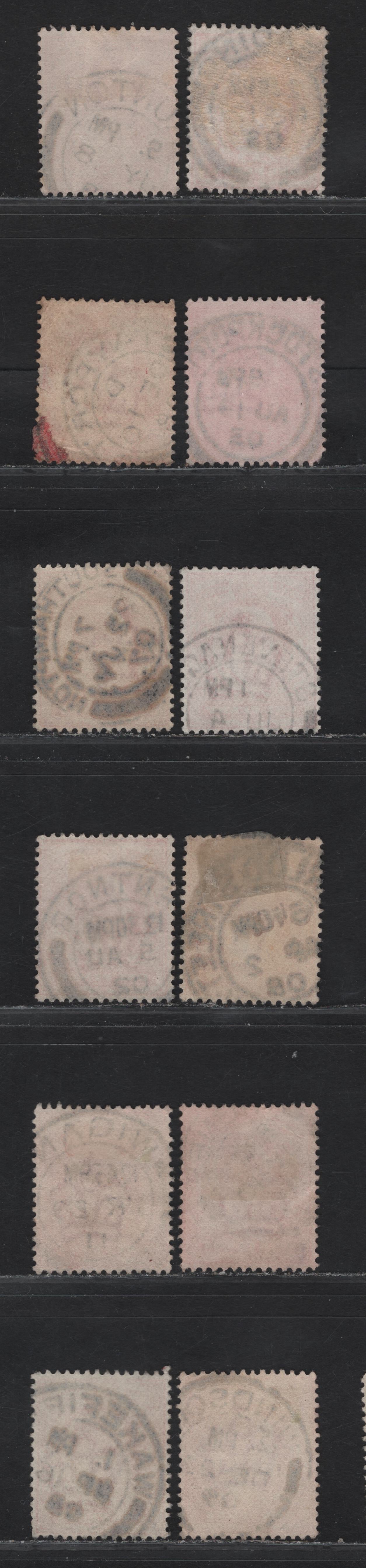 Lot 213 Great Britain SC#128 (SG#219-220) 1d Scarlet - Bright Scarlet King Edward VII, 1902-1910 King Edward VII Issue, Fine/Very Fine Used Singles, R-W Single Bar Barell CDS Town/Village Cancels