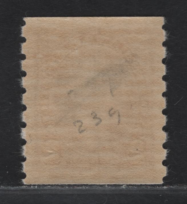 Canada #239 2c Brown King George VI, 1937 KGVI Coil Issue, A VFOG Coil Single, Paper/Gum CBN-QQ, Rotary Wheel Perforated