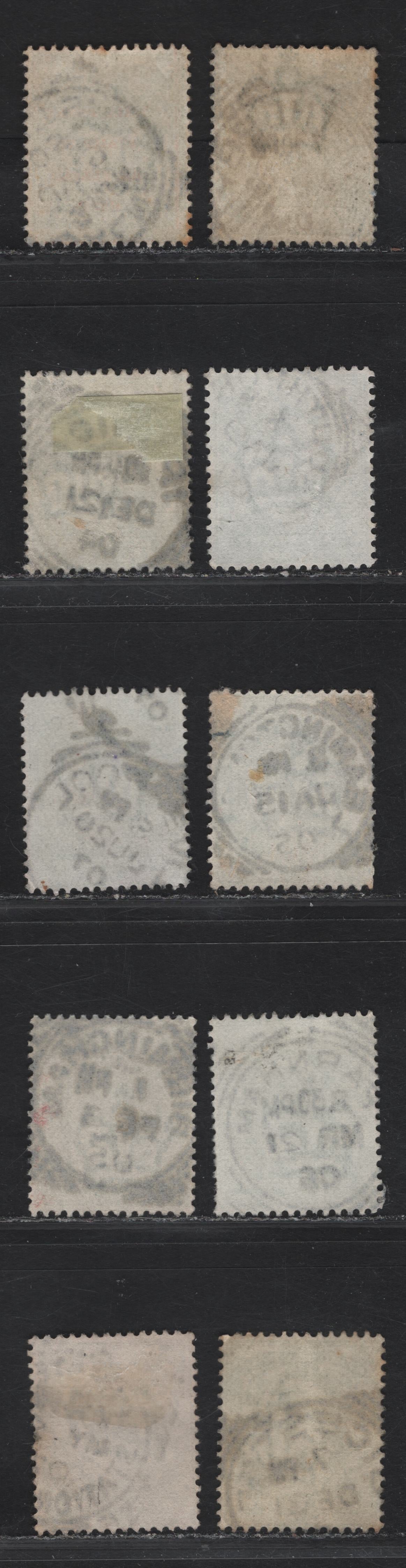 Lot 8 Great Britain SC#143-143a (SG#217-218) 1/2d Pale Yellowish Green - Yellowish Green King Edward VII, 1902-1910 King Edward VII Issue, Fine/Very Fine Used Singles, Squared Circle Cancels, Much Less Common Than Barrell CDS or Machine Cancels