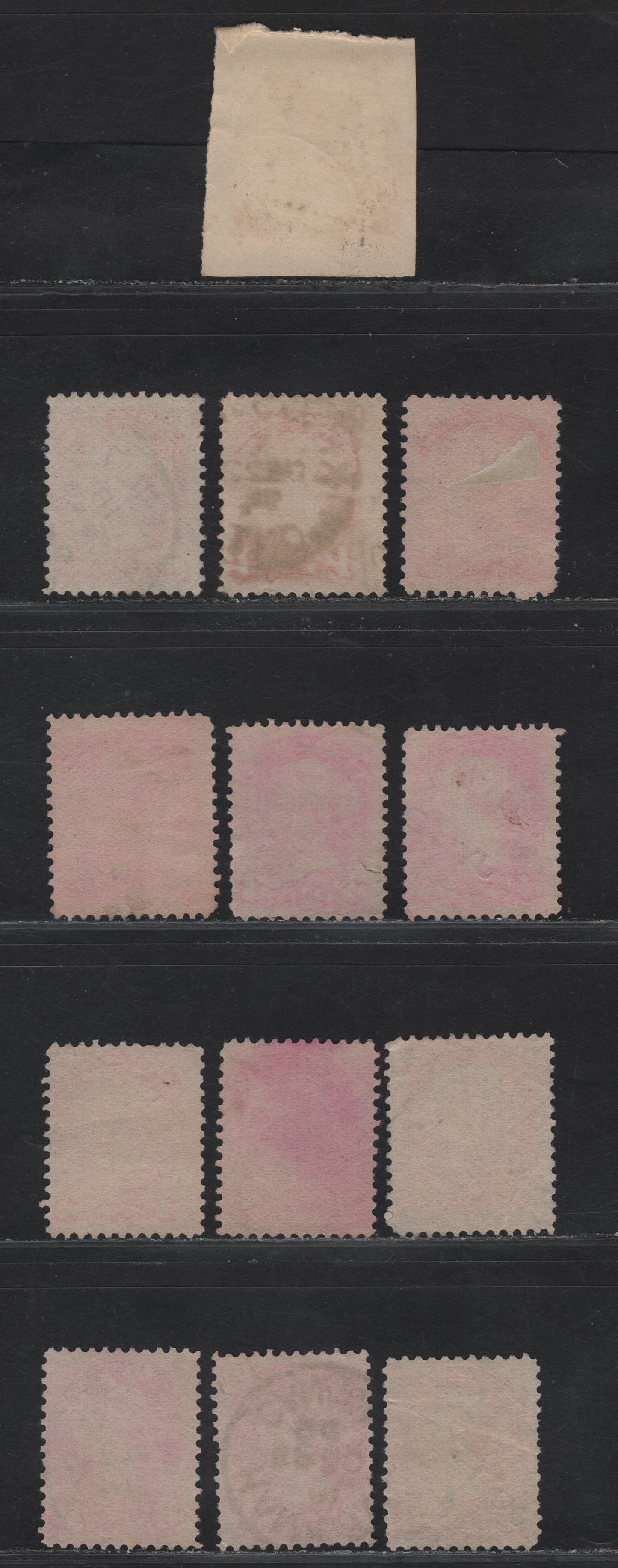 Lot 44 Canada #41 3c Pale Orange Vermillion Queen Victoria, 1888-1897 Small Queen Issue, 13 Fine Used SIngles, 1894 Town Cancels, Primarily Papers 2O-E, Possibly 2O-II, 1894 Dated Town Cancels.