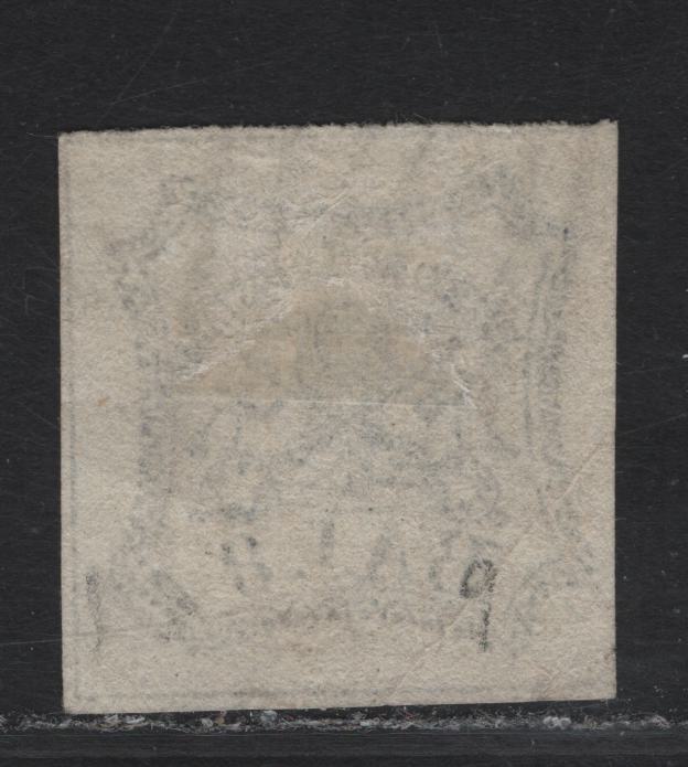 Lot 143 Roman States SC#9 8b Black Arms, 1852 Papal Arms Issue, A Very Fine Used Imperf Single, Dividing Lines Are Visible On 3 Sides, Left Margin Is Little Close At Lower left, But Still Clear.