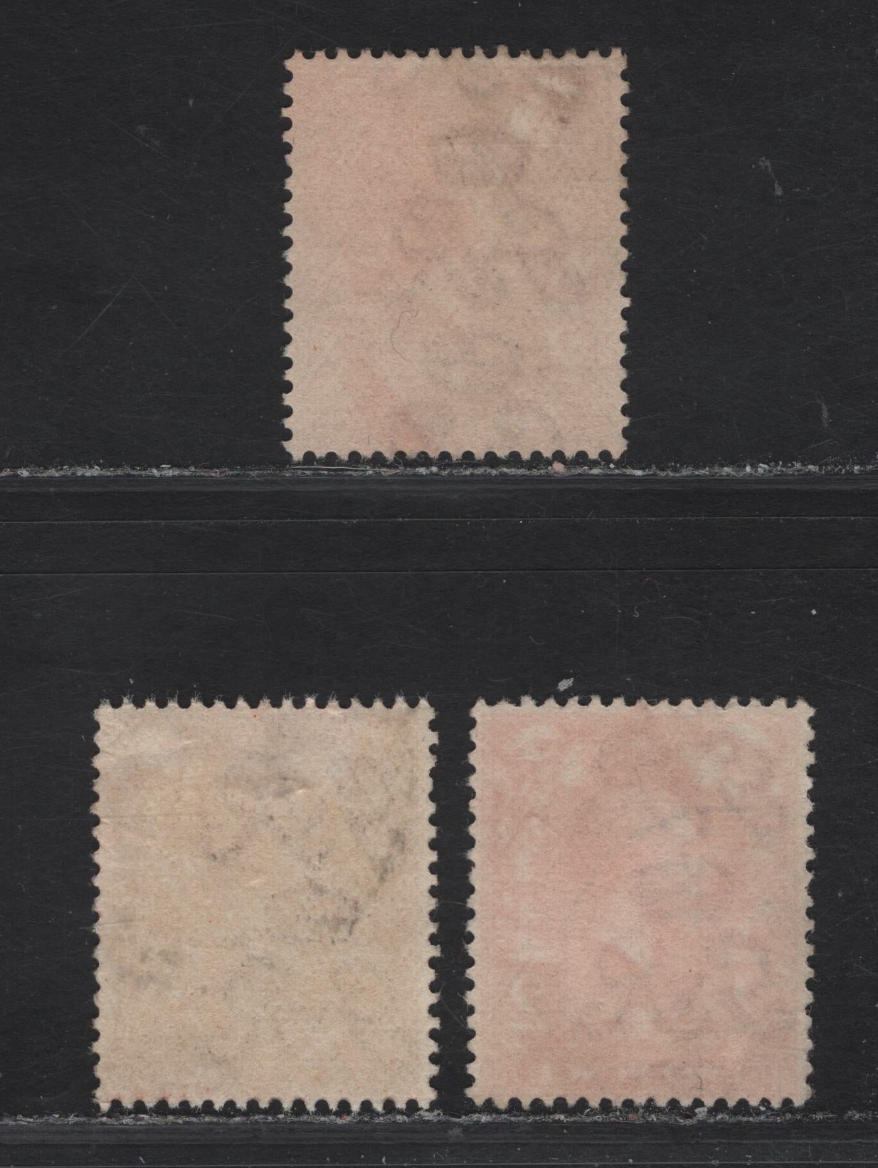 Lot 304 Great Britain SG#366-368 2d Orange Yellow - Orange King George V, 1912-1924 KGV Profile Heads Issue, 3 Fine/Very Fine Used Singles, Die 1