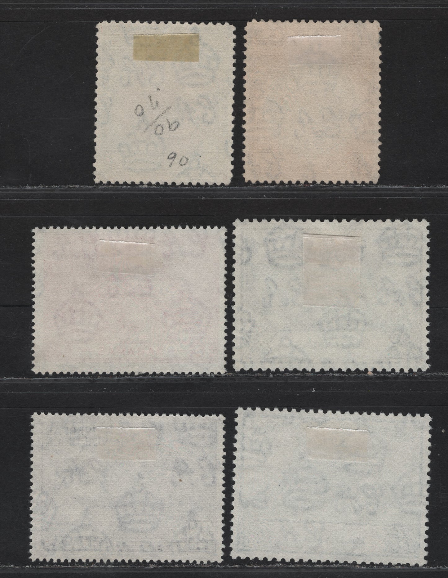 Lot 338 (C)Bahamas SG#127, 131b, 196-199 3d - 1/- Slate Violet & Deep Brown - Carmine Great Seal of the Bahamas - Monument, 1930-1949 Tercentenary of Colony - UPU Issues, 6 Fine/Very Fine Used Singles, 2/- Is A 1943 Printing In Brownish Black & Indigo