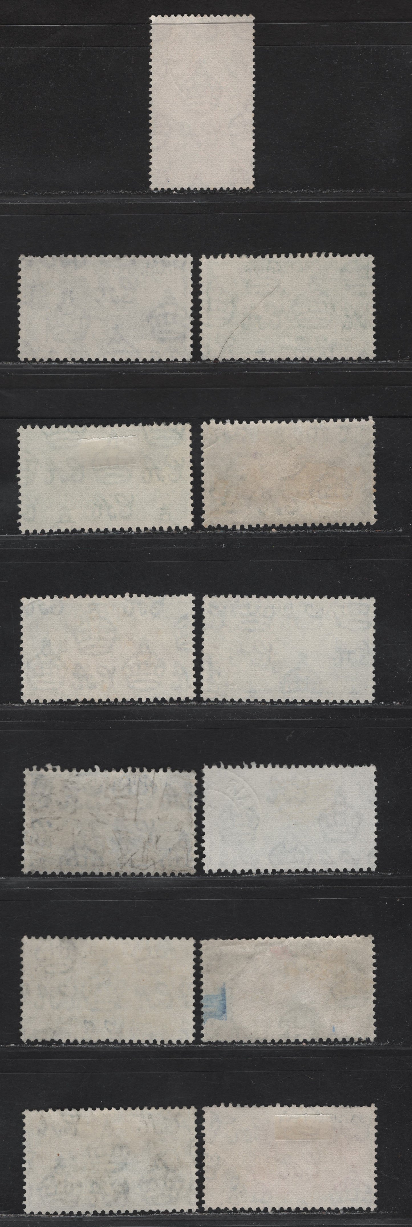 Lot 359A (C)Barbados SG#271-278 1c - 24c Indigo - Scarlet & Black Dover Fort - Old Main Guard Garrison, 1950 Pictorial Issue, 13 Very Fine Used Singles, Shade Variations Of Nearly Every Value