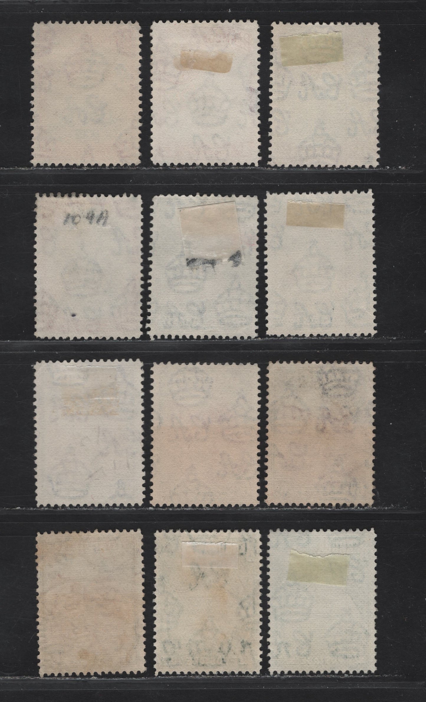Lot 382 Bermuda SG#110, 111b, 112a, 114a, 104-a, 115a 1d - 1/- Black & Rose Red - Bluish Green King George VI, 1936-1952 KGVI Pictorial Issue, 12 Fine/Very Fine Used Singles, Comb Perf 11.9x11.75, Shade Variations