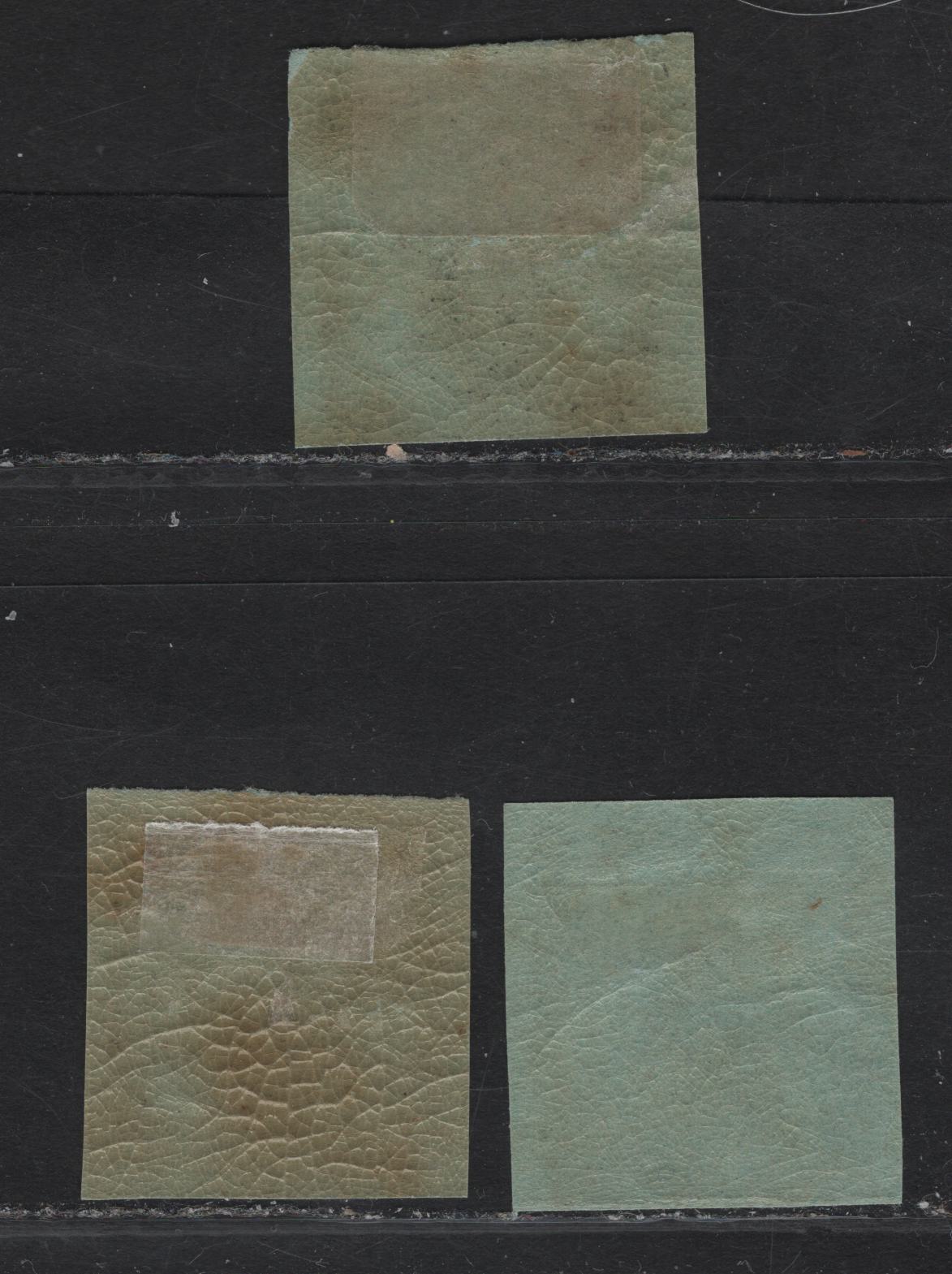 Lot 58 Honduras SC#1 2r Black on Green Arms, 1865 Coat of Arms Issue, 3 VFOG Imperf Singles, Different Shades of Green Paper