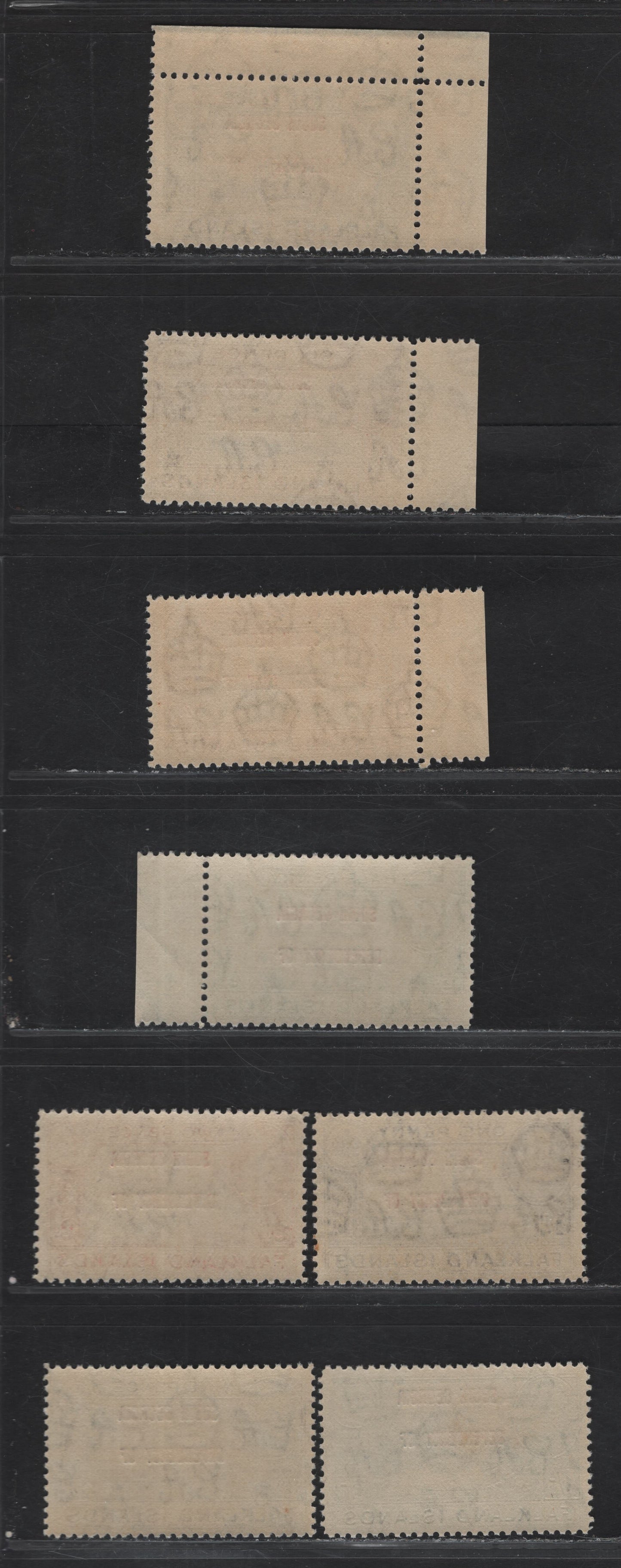 Lot 115 Falkland Islands Dependencies SG#B1-B8 1/2d - 1/- Black & Green - Deep Blue Whaltes Jawbone - Mount Sugar Top, 1944-1945 KGVI Pictorial Overprints, 8 F/VFNH Singles, South Georgia, Basic Set Of Overprints