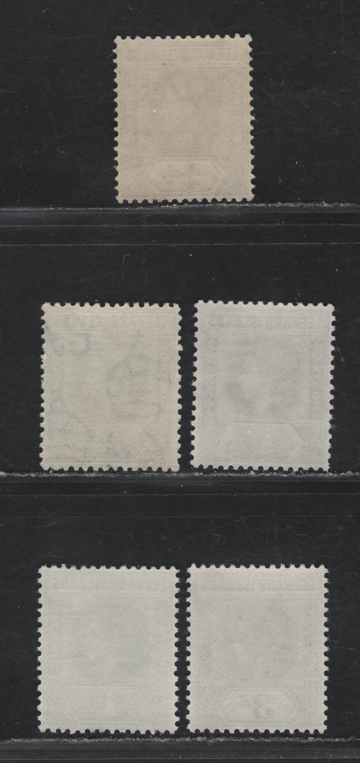 Lot 164 Leeward Islands SG#95a, 96-97, 100, 108 1/4d - 3d Brown - bright Blue King George VI, 1938-1951 KGVI Keyplate Issue, 5 F/VFNh Singles, Mostly Chalky Paper