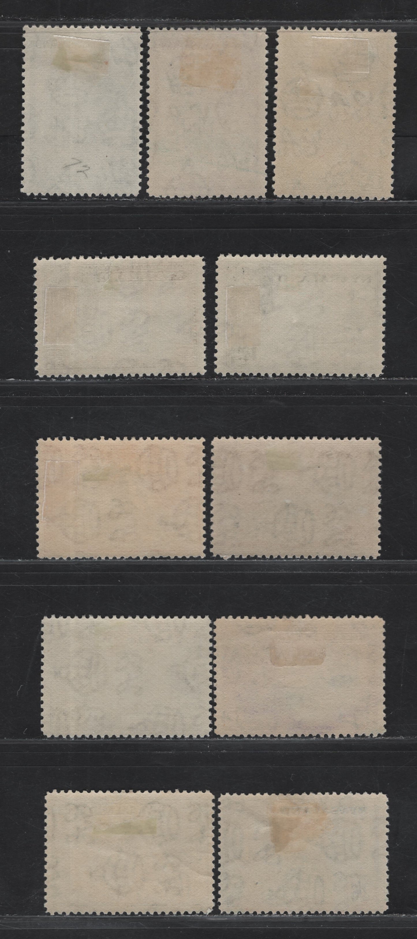 Lot 186 Nyasaland SG#144-154 1/2d - 2/6 Black & Chocolate - Emerald & Blue Lake Nyasa - Tobacco, 1945-1952 KGVI Pictorial Issue, 11 F/VFOG Singles