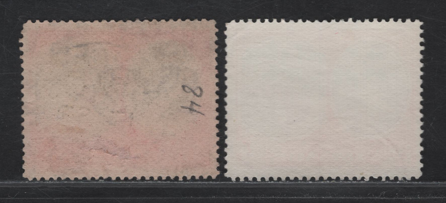 Lot 198 (C) St Kitts & Nevis SG#73c-d 3d Purple & Bright Scarlet - Reddish Lilac & Scarlet King George VI & Medicinal Spring, 1938-1950 KGVI Keyplates Issue, 2 Fine/Very Fine Used Singles, Perf 14, Ordinary Paper