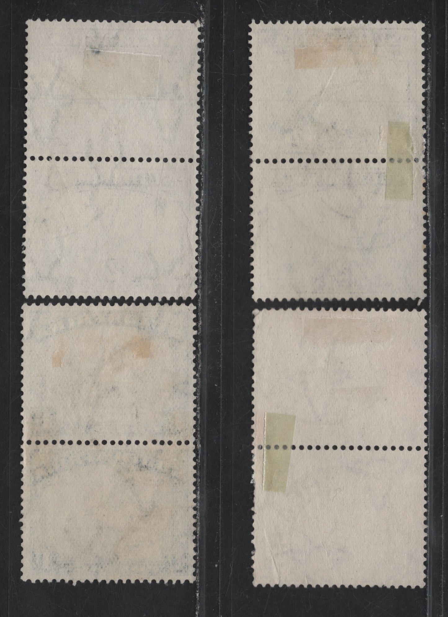 Lot 219 (C) South Africa SG#44, 46c, 48 2d - 4d Slate Gray & Lilac - Olive Brown & Greenish Blue Native Kraal - Orange Tree, 1930-1944 Photogravure Pictorial Issue, 4 Fine/Very Fine Used Vertical Pairs, Suidafrika Shown As One Word
